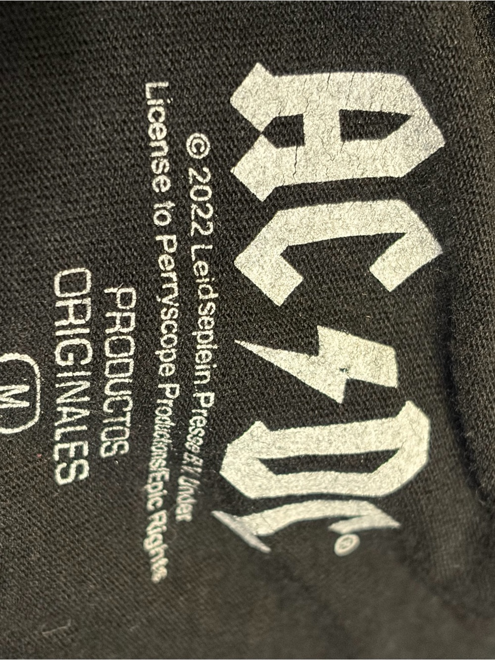 AC/DC Black Short Sleeve Tee with Red Logo and Flame Art - Picture 2 of 5